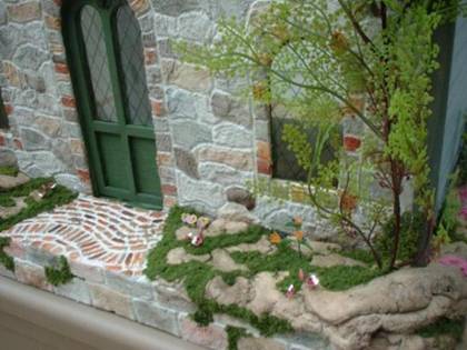 Dry Stone Wall Miniature Dolls House Garden Wall. 